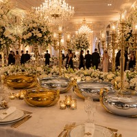 Ensemble chauffe-plats de luxe en argent et or poli miroir, 3 pièces, pots de service isothermes pour les fêtes du Moyen-Orient, Majlis, Aïd, mariages