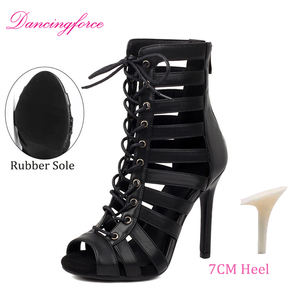 Zapatos de <span class=keywords><strong>bailarina</strong></span> de Jazz para interiores <span class=keywords><strong>y</strong></span> exteriores, sandalias sexis con cordones, zapatos de actuación para club nocturno, zapatos de fiesta de salón - Product Image 3