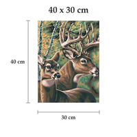 Kit de peinture par numéros personnalisé, cerf, faune, peinture à l'huile acrylique DIY sur toile, 40 x 30 cm, sans cadre, décoration murale