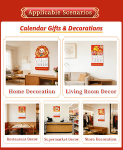 Calendario Colgante Estilo Chino del Año de la Cabra 2027, Impresión Personalizada, Calendario de Pared Publicitario para el Año Nuevo <span class=keywords><strong>Lunar</strong></span> - Product Image 5