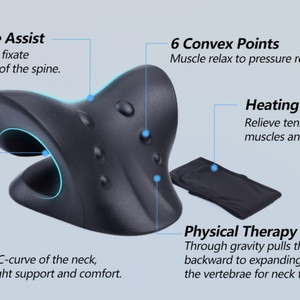 Masseur cervical pour soulager les douleurs au cou, dispositif de traction cervicale chauffant avec coussin chauffant, oreiller de massage pour le cou et les épaules - Product Image 2