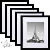 Lot de 4 cadres photo muraux en plastique doré ultra-minces avec passe-partout blanc – Décoration d'art de luxe pour hôtels et maisons – Vente en gros