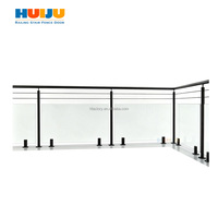 Rampe d'escalier en acier inoxydable personnalisée au design moderne HJ, balustrade en verre avec éclairage intégré pour intérieur et extérieur