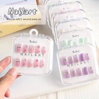 En stock 10 unidades de puntas de uñas postizas de ABS de cobertura completa, forma ataúd corta, tallas S/M/L, con estrellas doradas/plateadas, para dedos.