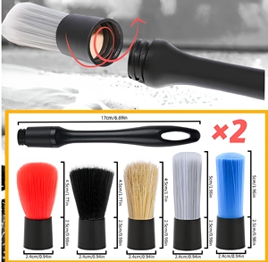 Ensemble de 3 brosses de <span class=keywords><strong>nettoyage</strong></span> automobile avec logo personnalisé, manche durable, poils multi-types, pour la vente en gros - Product Image 2