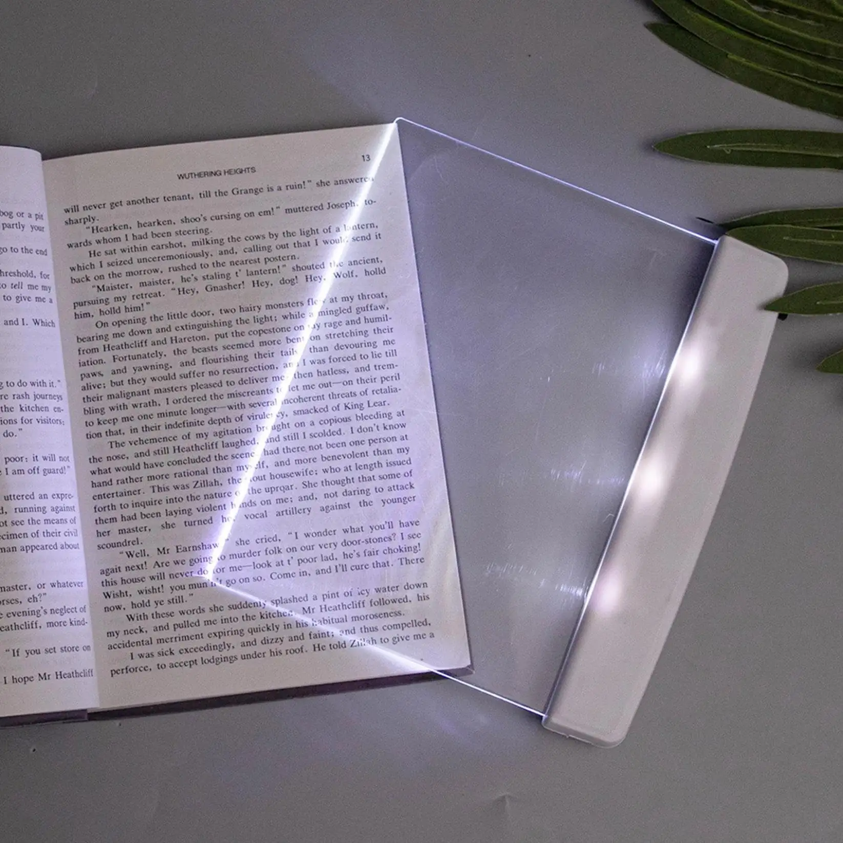 Luces de libro planas para el hogar para leer por la noche en la cama Luz de página de libro LED transparente Luz plana para leer en la cama por la noche