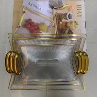Ensemble de 3 assiettes à dessert en cristal acrylique pour fruits séchés en plastique servant une assiette à bonbons créative transparente pour la maison