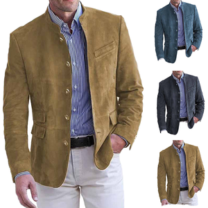 Veste de <span class=keywords><strong>costume</strong></span> décontractée en daim à simple boutonnage pour <span class=keywords><strong>homme</strong></span>, idéale pour l'automne et l'<span class=keywords><strong>hiver</strong></span>, <span class=keywords><strong>manteau</strong></span> uni de haute qualité - Product Image 1