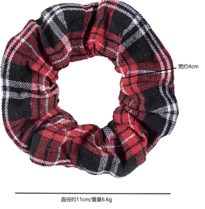 A cuadros para el cabello <span class=keywords><strong>Scrunchies</strong></span> de Navidad <span class=keywords><strong>Scrunchies</strong></span> 10cm Cuerdas Bandas para el cabello Corbatas Gum Elastics Cola de caballo Titulares para mujeres Niñas - Product Image 2