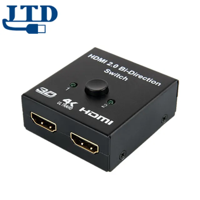 Sakelar Bi-arah HDMI 2 In 1, HDMI Splitter 4K 2X1 atau 1X2 Sakelar HDMI Switcher untuk HDTV