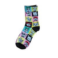 HY-1227 2021 nouveau Design Jacquard chat chaussettes pour femmes mi-mollet équipage longueur heureux cochon dessin animé respirant tricoté Chaussettes