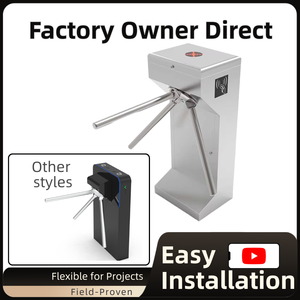 Control de Acceso al por Mayor, Barrera de Acero Inoxidable con Escaneo de Código QR, Puerta de Barrera Bidireccional Semiautomática, Torniquete Vertical de Trípode, IP65 - Product Image 1