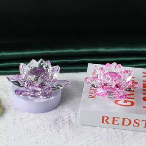 Honor of Crystal Transparent feng shui ORNAMENT Craft lưu niệm Crystal Airplane ornaments Lotus Phật Giáo đèn - Product Image 3
