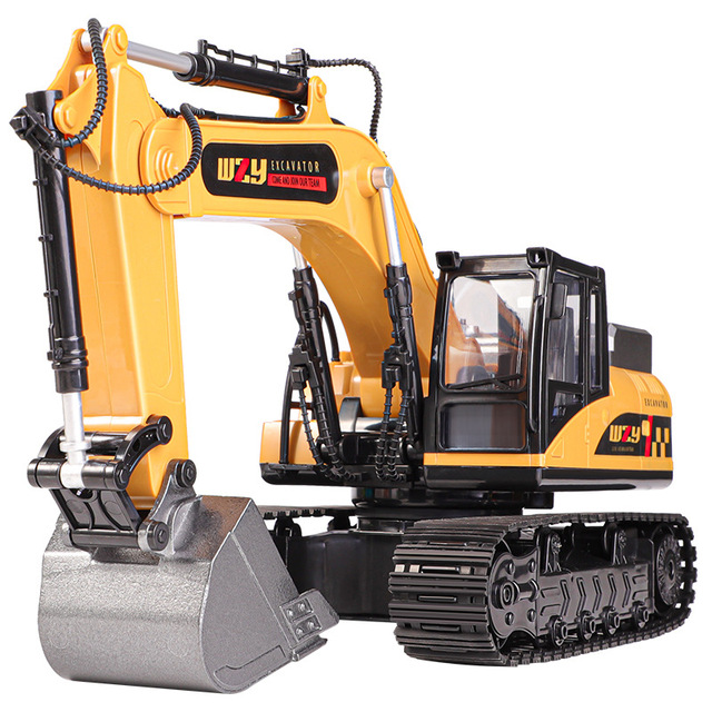 12 Channel Children's Lighting and Music Simulation RC Remote-controlled Excavator Excavator Toy RC Excavator