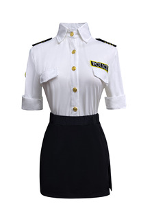 2026 RUIKE Costume <span class=keywords><strong>de</strong></span> jeu <span class=keywords><strong>de</strong></span> rôle <span class=keywords><strong>sexy</strong></span> pour femme, uniforme <span class=keywords><strong>de</strong></span> policière et d'hôtesse <span class=keywords><strong>de</strong></span> <span class=keywords><strong>l</strong></span>'<span class=keywords><strong>air</strong></span>, coupe ajustée extensible, style secrétaire, avec haut, jupe courte et chapeau - Product Image 2