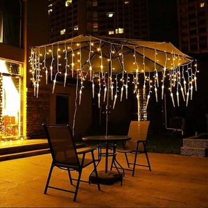 Băng cửa sổ Rèm mái Giáng sinh đèn Icicle Cổ Tích chuỗi đèn ngoài trời Vòng hoa nhà bên vườn trang trí - Product Image 5