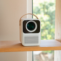 Android Pintar untuk Proyektor V1Mini Fokus Otomatis 1080P 300 ANSI Lumens WiFi Portabel Home Theater