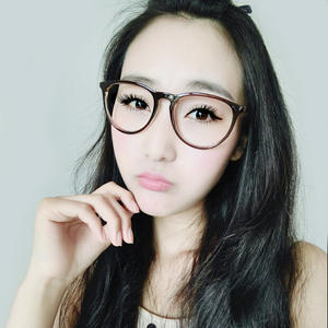 Montures de lunettes rondes surdimensionnées, verres plats, monture complète, unisexe, tendance mode, design Camélia, référence 4176 - Product Image 2