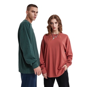 Camisetas de <span class=keywords><strong>Manga</strong></span> <span class=keywords><strong>Larga</strong></span> de Venta Directa de Fábrica 2026, Camisetas Lisas de Corte Holgado para Imprimir, 310 g/m², Color <span class=keywords><strong>Verde</strong></span> Oscuro, <span class=keywords><strong>Camiseta</strong></span> Básica - Product Image 2