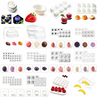 Moule à mousse en silicone série fruits Candyer – Mangues, bananes, fraises, framboises – Moule à bonbons en silicone personnalisable – Outils de pâtisserie