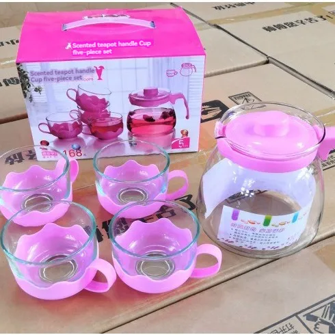 Teekanne fünfteiliges Set hitzebeständiger Teekanne aus Glas fünfteiliges Set Kung-Fu-Blumentopf-Set praktisches Geschenk