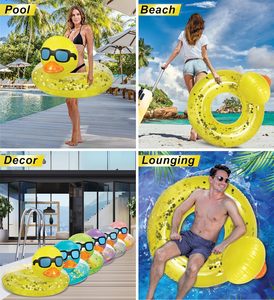 Factory direct <b>Inflatable</b> Duck Pool <b>Float</b> Heavy Duty Vinyl UV Resistant Animal Duck Swim Ring Kids Adults Pool Beach Party - Product Image 3