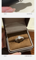 Bague de fiançailles en argent sterling S925 avec moissanite taille émeraude couleur D, alliance de mariage pour femme, passe le test du diamant
