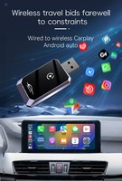 Adaptador para Auto Color Gris Metálico, 2 en 1, Conexión Inalámbrica Plug and Play para Sistema Android Auto y CarPlay