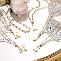 Cadena de doble capa de lujo ligera personalizada Clip personalizado 26 letras collar de nombre de letra de acero inoxidable para mujer