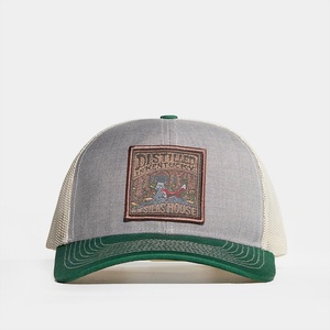 Casquette de camionneur en coton personnalisée avec logo en patch tissé, 6 panneaux structurés, casquette bicolore - Product Image 1