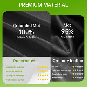 Drap de lit en cuir PU pleine grandeur tapis de sommeil anti EMF avec drap plat de mise à la terre pour le bien-être et la récupération - Product Image 2