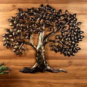 Décoration murale en métal en forme d'arbre, sculpture murale artisanale en forme d'arbre de vie marron, décoration murale moderne de grande taille pour salon et bureau - Product Image 5