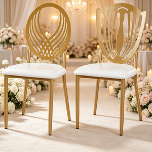 Chaise de mariage empilable en métal Tiffany Chiavari à dossier en X pour événements commerciaux de luxe, banquets, hôtels et fêtes - Product Image 5