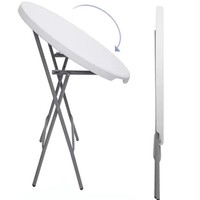 Table Commerciale Haute Pliante en PEHD pour l'Extérieur, Idéale pour le Commerce Transfrontalier, les Banquets, les Cocktails et les Bars Domestiques
