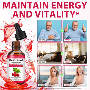 OneBtanicl 60ml Sem Álcool Orgânico Beterraba Raiz Líquido Gotas Aumentar Suporte Energético Saúde Do Coração Extrato De Beterraba Líquido Suplemento - Product Image 3
