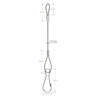 Fourniture directe du fabricant 1.2*600mm 7*7 élingue de câble métallique en acier inoxydable avec crochet et boucle