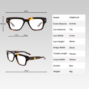 Высококачественные роскошные дизайнерские ретро ацетатные очки с пользовательским логотипом очки для чтения оправы оптические очки для мужчин - Product Image 4