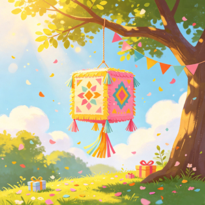 Piñata colorée faite à la main, parfaite pour les fêtes d'anniversaire des enfants, les fiestas, les carnavals et les décorations de célébrations festives - Product Image 1