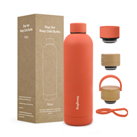 Hong Ling vente chaude usine couvercle ordinaire couleur personnalisée régulière 500 ml bouteille d'eau personnalisée en acier inoxydable isolée à double paroi