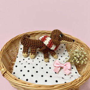 Kit de <span class=keywords><strong>crochet</strong></span> pour teckel mignon, fait main, adorable poupée de chien tricotée, fournitures tout-en-un pour marque-page et cadeau, kit de <span class=keywords><strong>crochet</strong></span> pour teckel à faire soi-même - Product Image 6