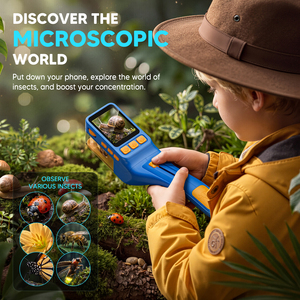 Lupa de Exploración con Luz LED, Pantalla de 2.4 Pulgadas, 8 LED, Recargable, de Plástico, Juguete Educativo para la Observación de la Naturaleza - Product Image 5