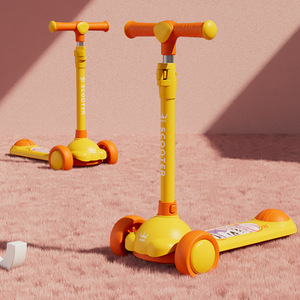 Patinete infantil rosa, altura ajustable, ligero, para niños de 2 a 6 años, juguete para montar al aire libre - Product Image 3