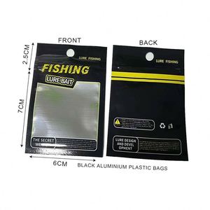 <span class=keywords><strong>Sac</strong></span> à appâts personnalisé avec fermeture éclair noire, mini <span class=keywords><strong>sac</strong></span> à appâts de pêche réutilisable avec logo, sacs en plastique imprimés en aluminium souple pour appâts - Product Image 3
