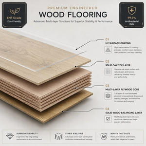 Suelo de <span class=keywords><strong>Madera</strong></span> de Roble Moderno para Interiores del Hogar, Chapa de <span class=keywords><strong>Madera</strong></span> Multicapa con Nudos Naturales para Sala de Estar - Product Image 2