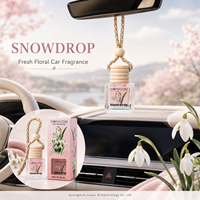 Diffuseur d'aromathérapie pour voiture suspendu 8 ml, bouteille en verre avec couvercle en bois, désodorisant parfumé, parfum personnalisé, fabrication OEM ODM