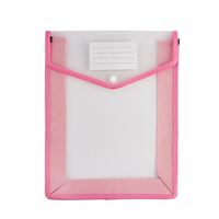 Enveloppes dossiers en plastique transparent avec logo personnalisé PP A4/A5 Porte-documents bouton Fermer École Bureau Papier Notebook Mallette de rangement