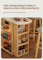 Table de bar rétractable et réglable en bois pour la maison, cloison de salon, armoire de rangement, îlot de cuisine pour petits espaces, port de charge USB