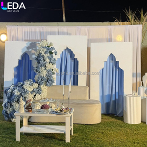 LEDA Decoración Moderna para Fiestas y Eventos, Set de Tres Piezas de Fondo Acrílico Cuadrado Blanco Estilo Indio - Product Image 2