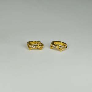 Boucles d'oreilles en cristal en acier inoxydable 316L avec placage or PVD et strass pour femmes, bijoux tendance - Product Image 1