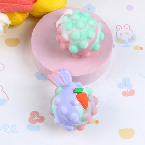 Offre Spéciale Tie Dye Lapin 3D Popper Anti stress Jouet Silicone Pincement Oeil Rebondissant Popit Ball Lapin Pâques Fidget Balls - Product Image 6
